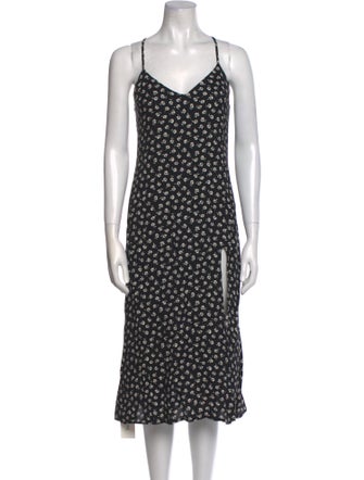 Reformation Floral Print Midi Length Dress