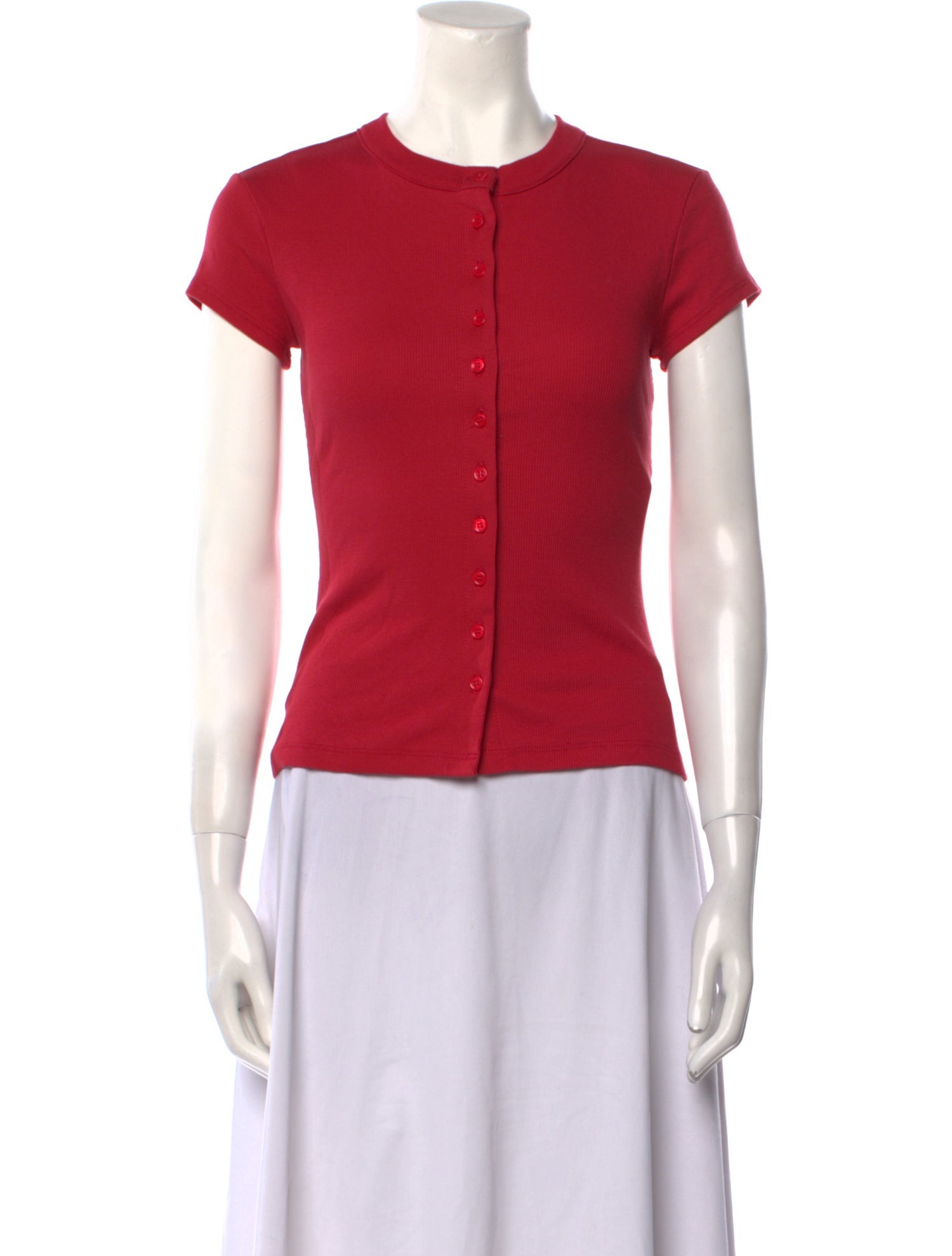 Reformation Crew Neck Short Sleeve Button-Up Top w/ Tags