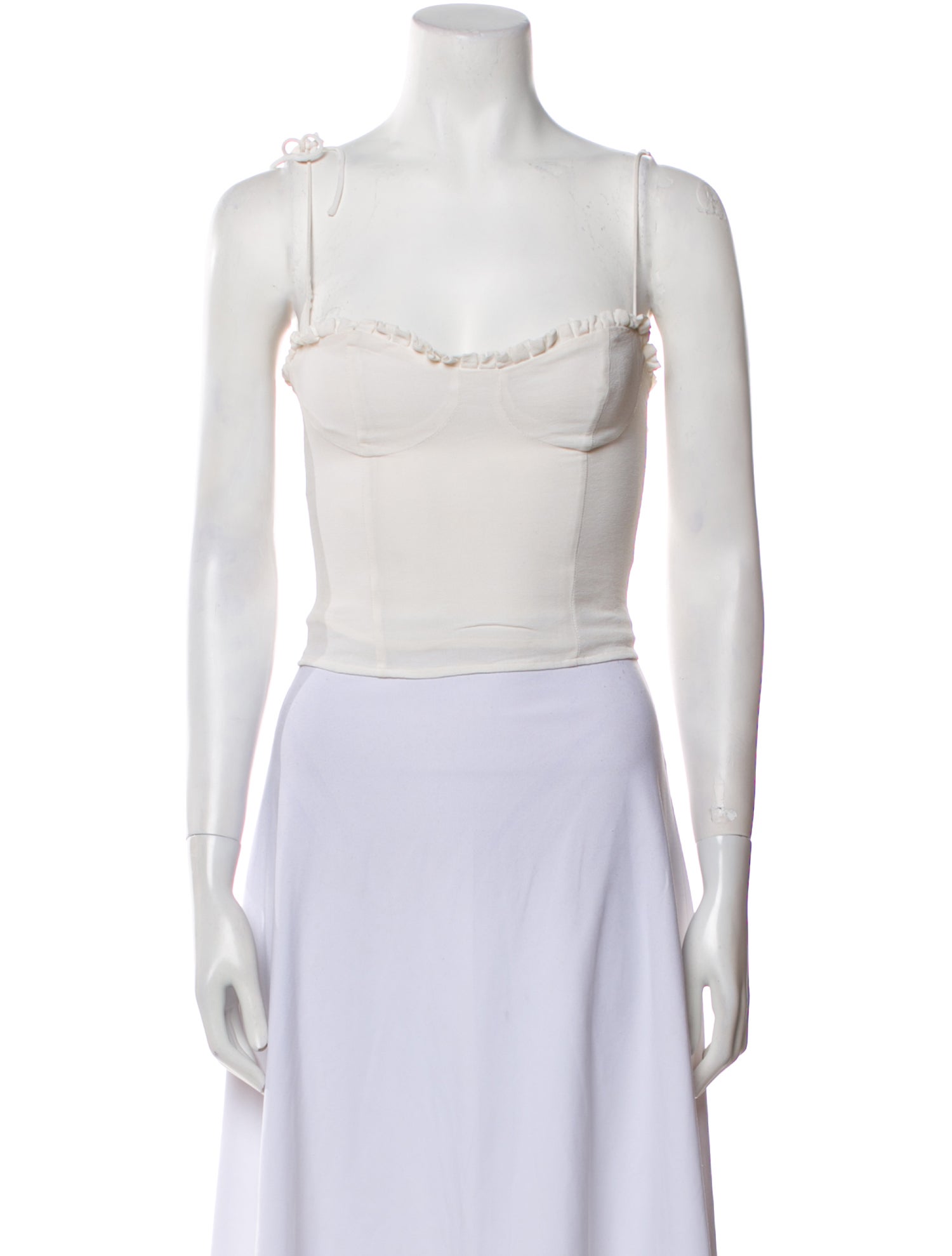 Reformation Square Neckline Sleeveless Crop Top