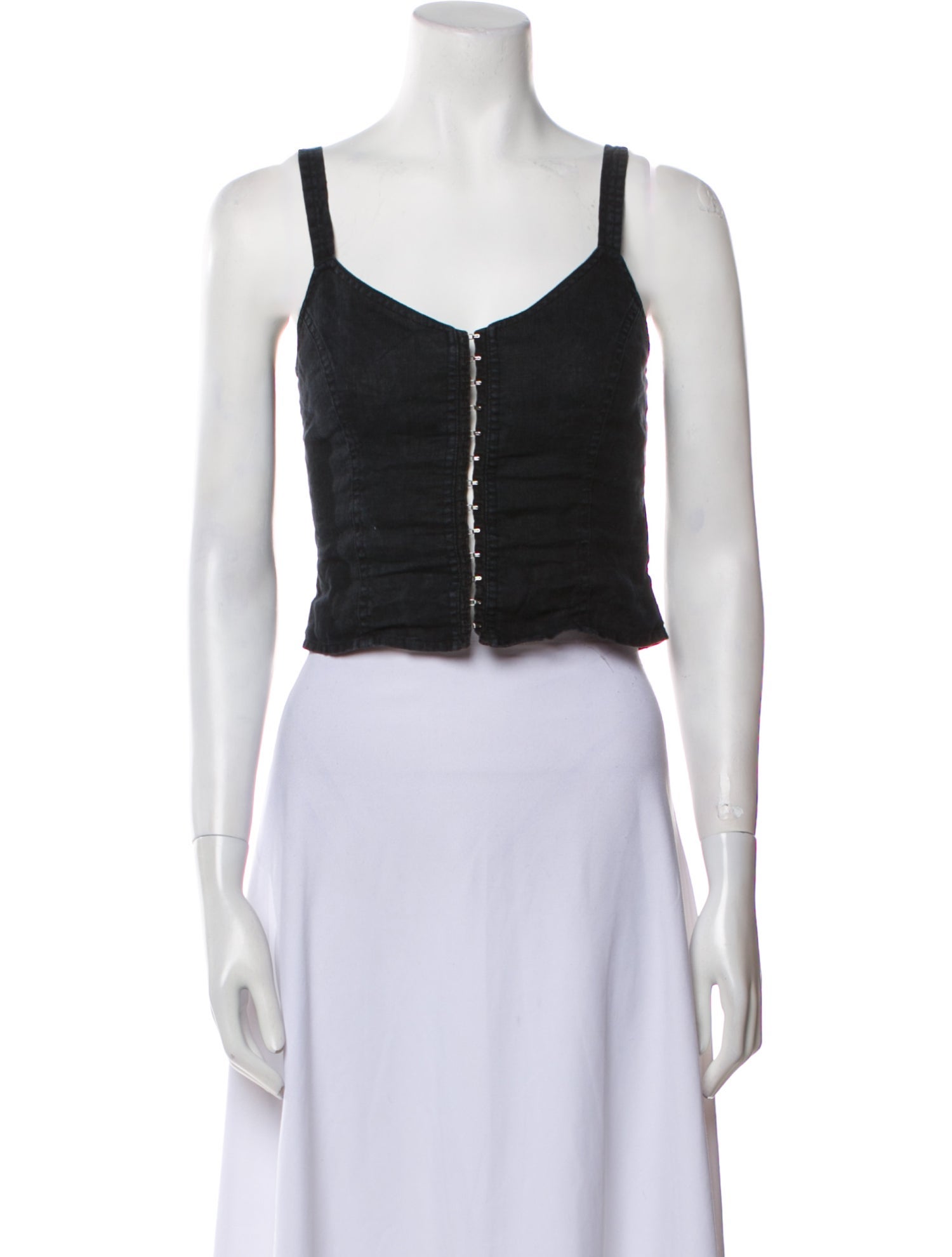 Reformation Linen V-Neck Crop Top