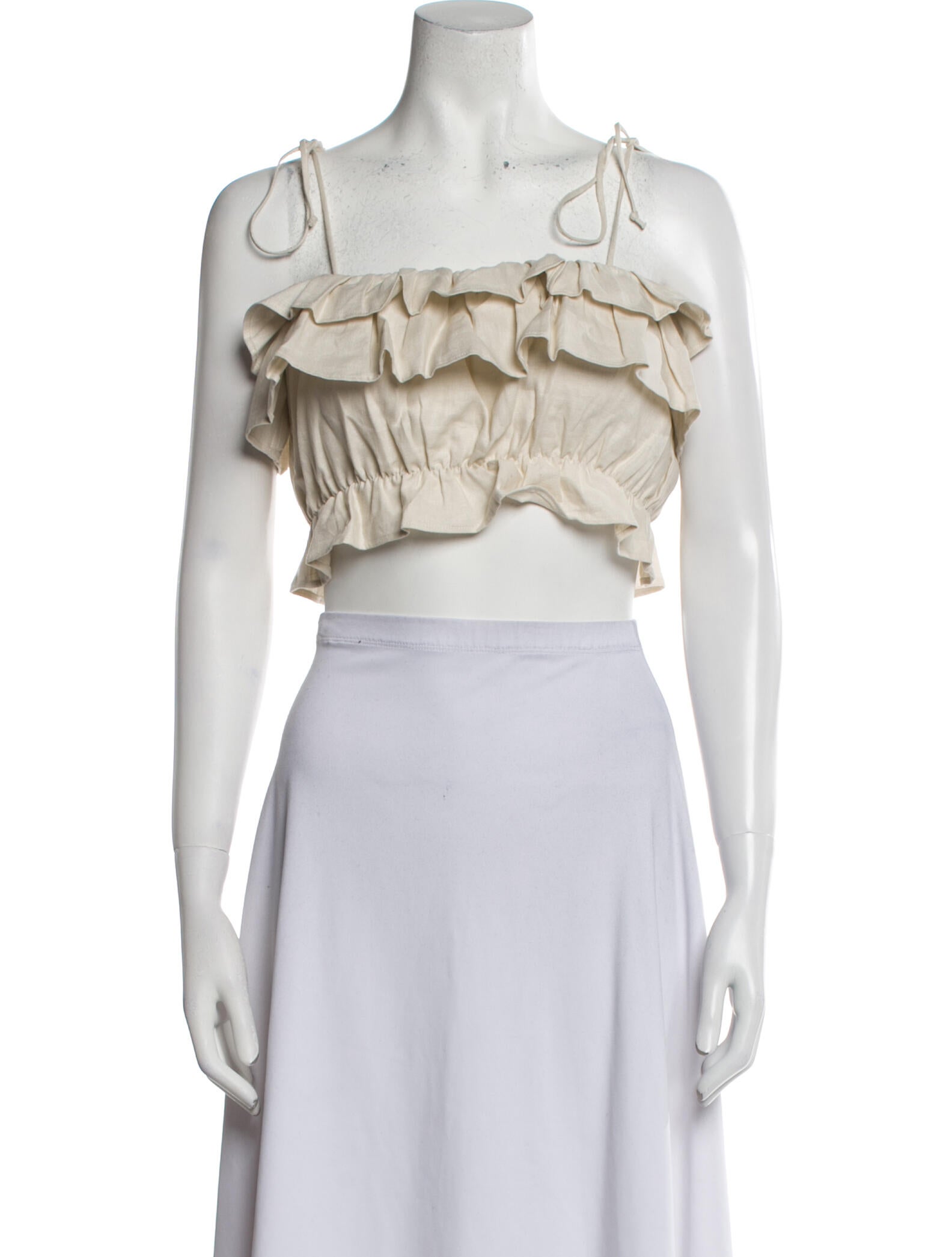 Reformation Linen Square Neckline Crop Top