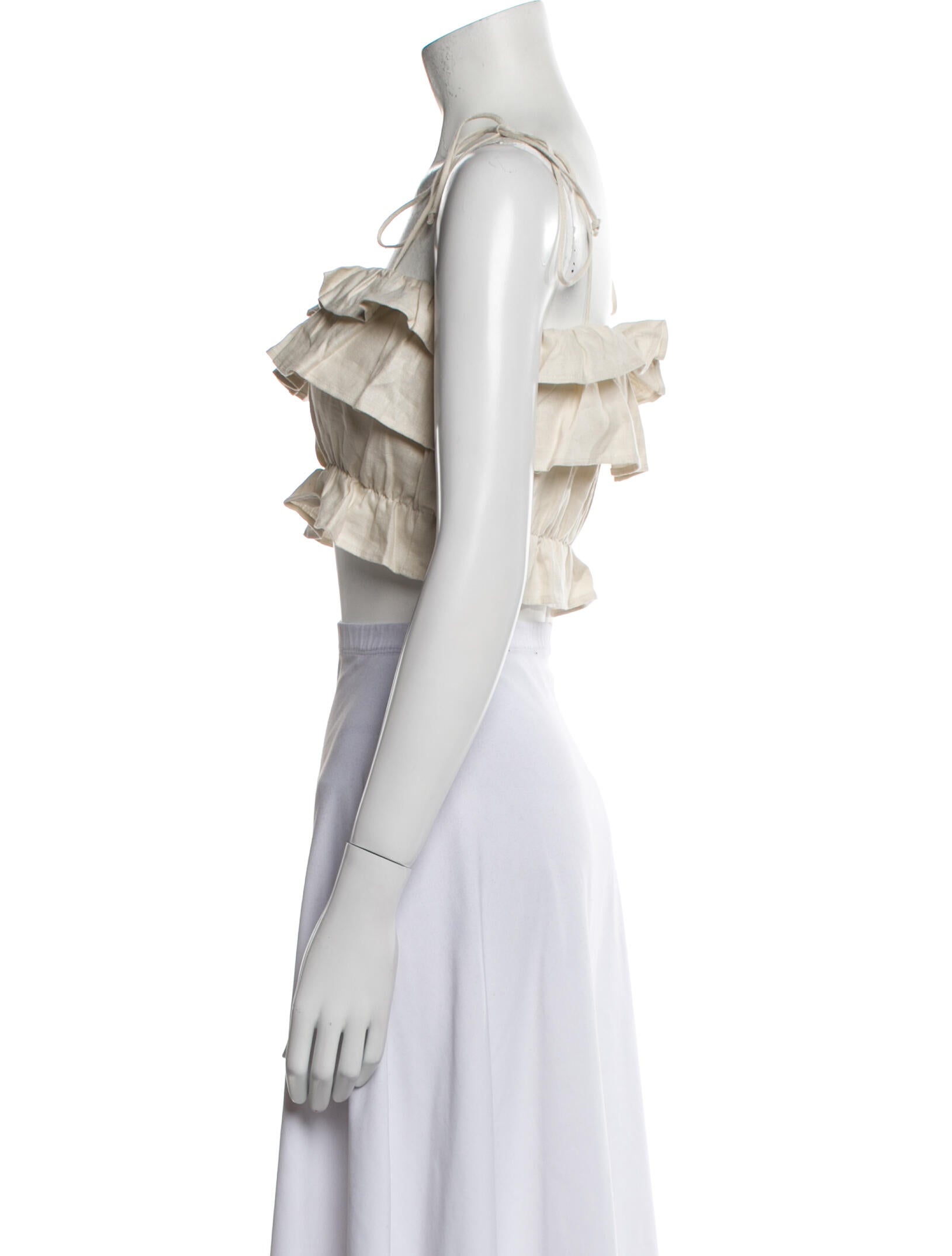 Reformation Linen Square Neckline Crop Top