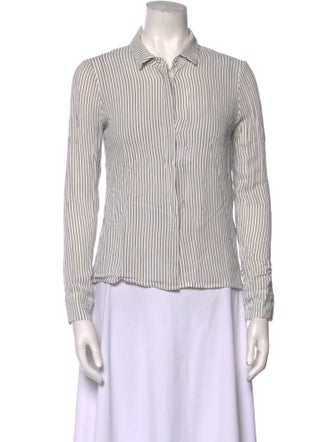 Reformation Striped Long Sleeve Button-Up Top