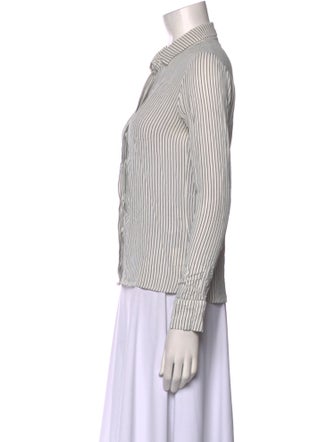 Reformation Striped Long Sleeve Button-Up Top