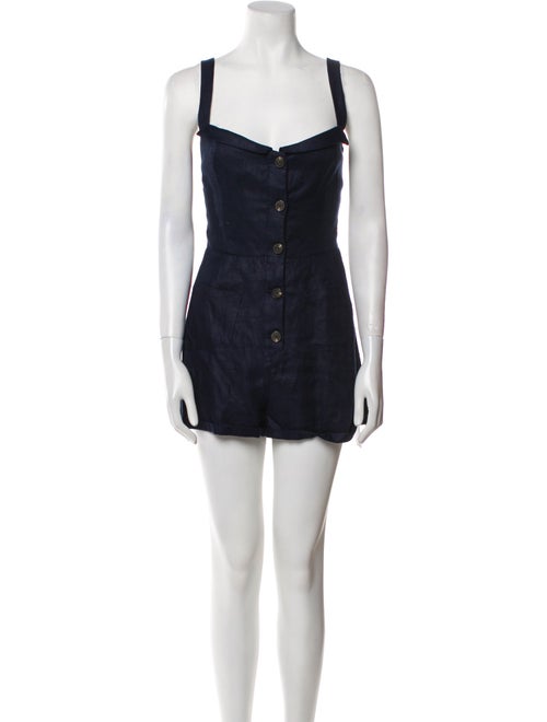 Reformation Linen Square Neckline Romper