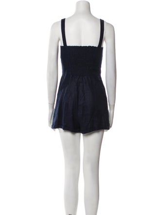 Reformation Linen Square Neckline Romper