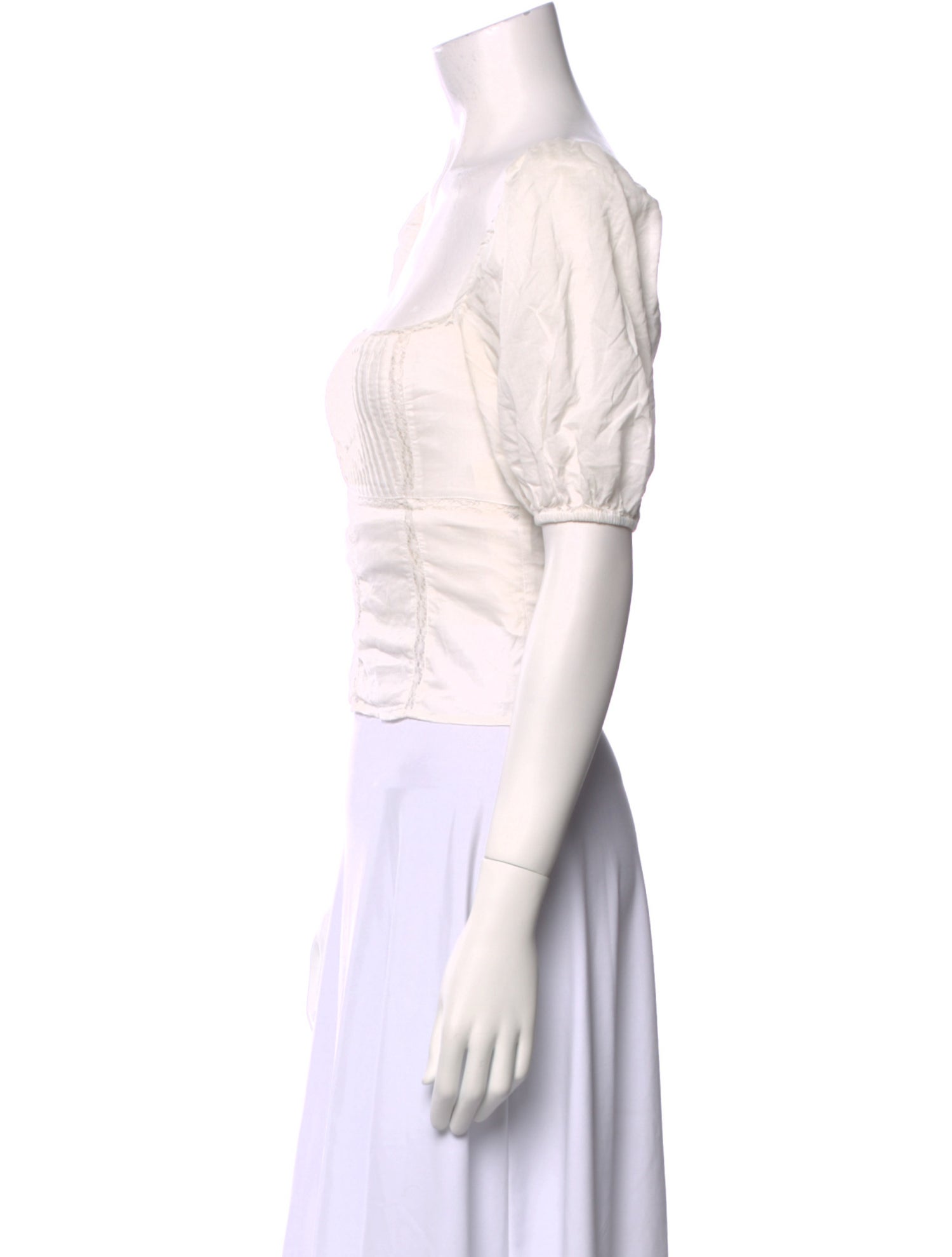 Reformation Square Neckline Short Sleeve Crop Top