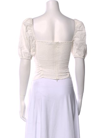 Reformation Square Neckline Short Sleeve Crop Top