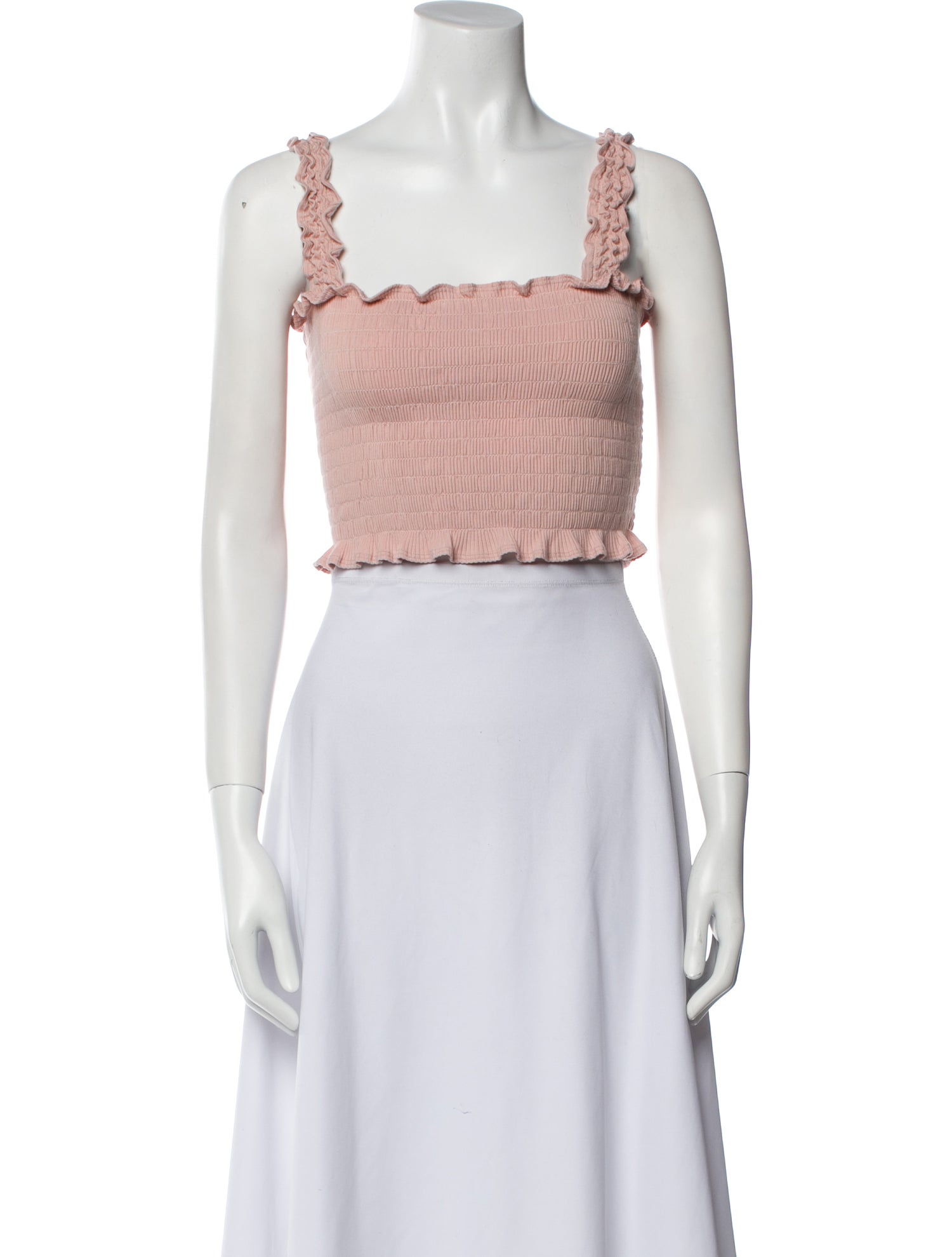 Reformation Square Neckline Sleeveless Crop Top