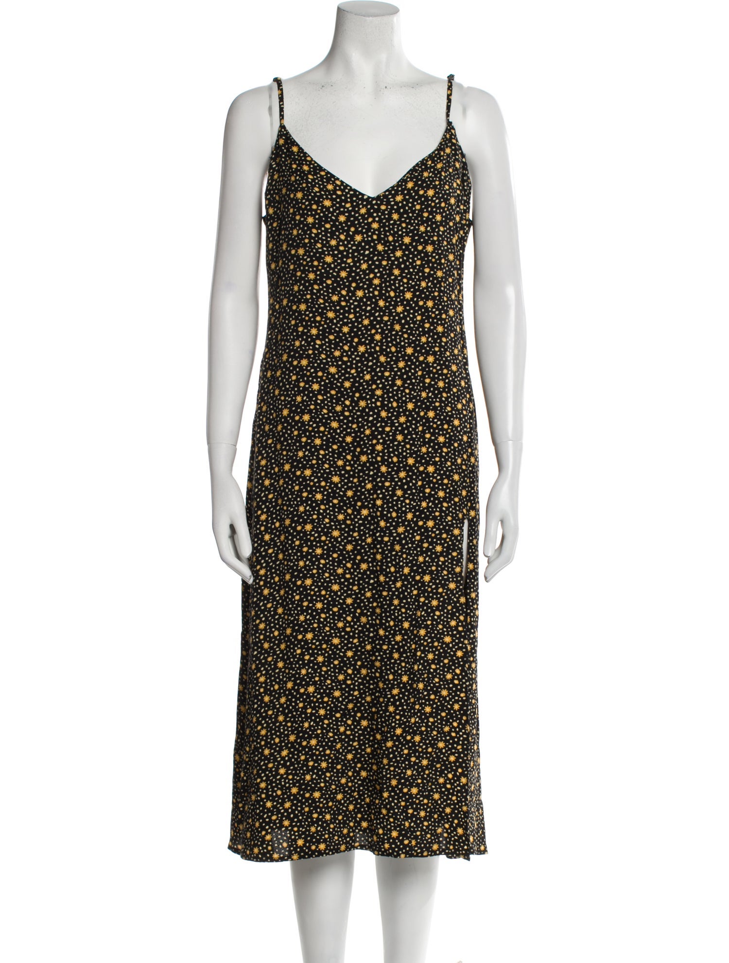 Reformation Floral Print Midi Length Dress