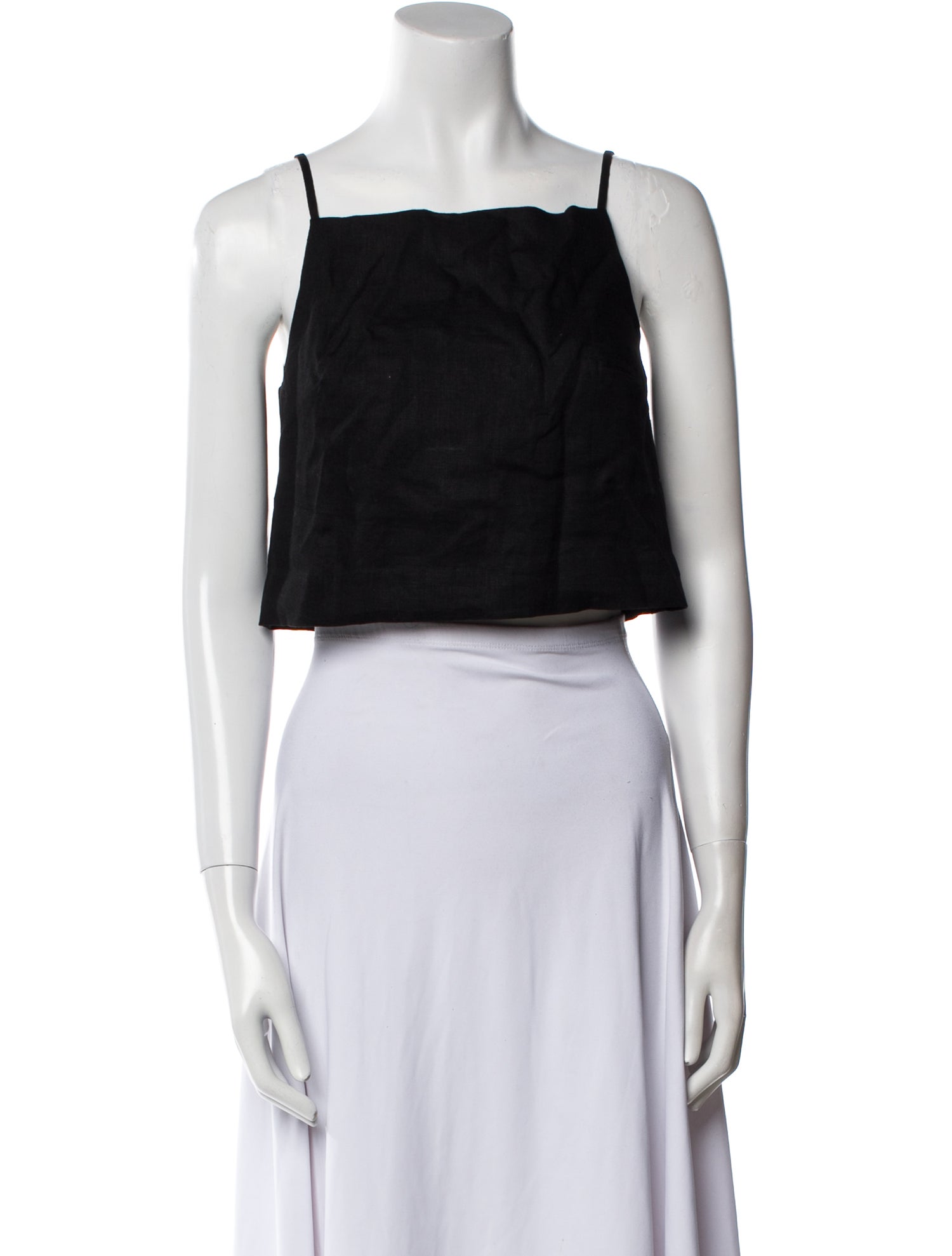 Reformation Linen Square Neckline Crop Top