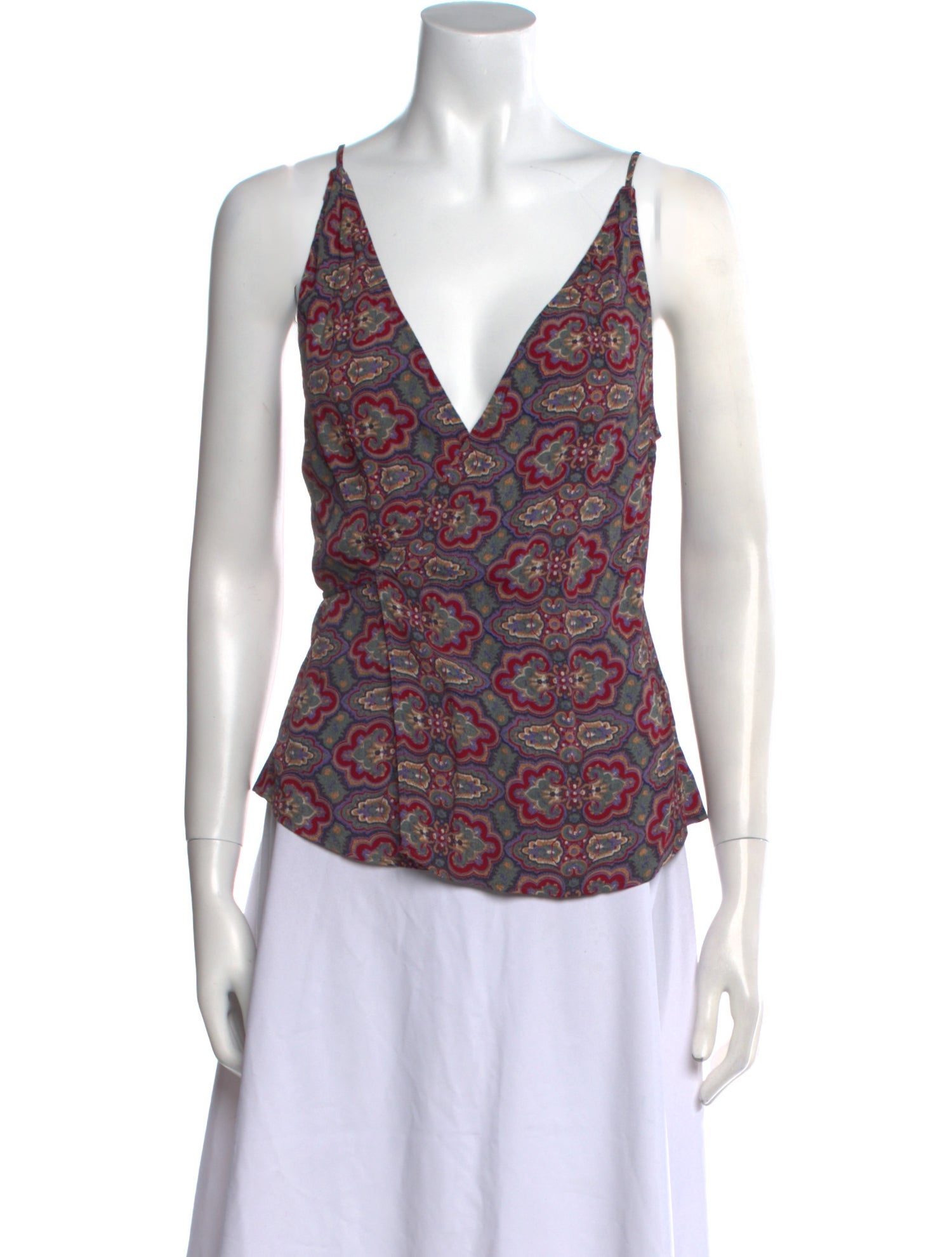 Reformation Paisley Print V-Neck Top