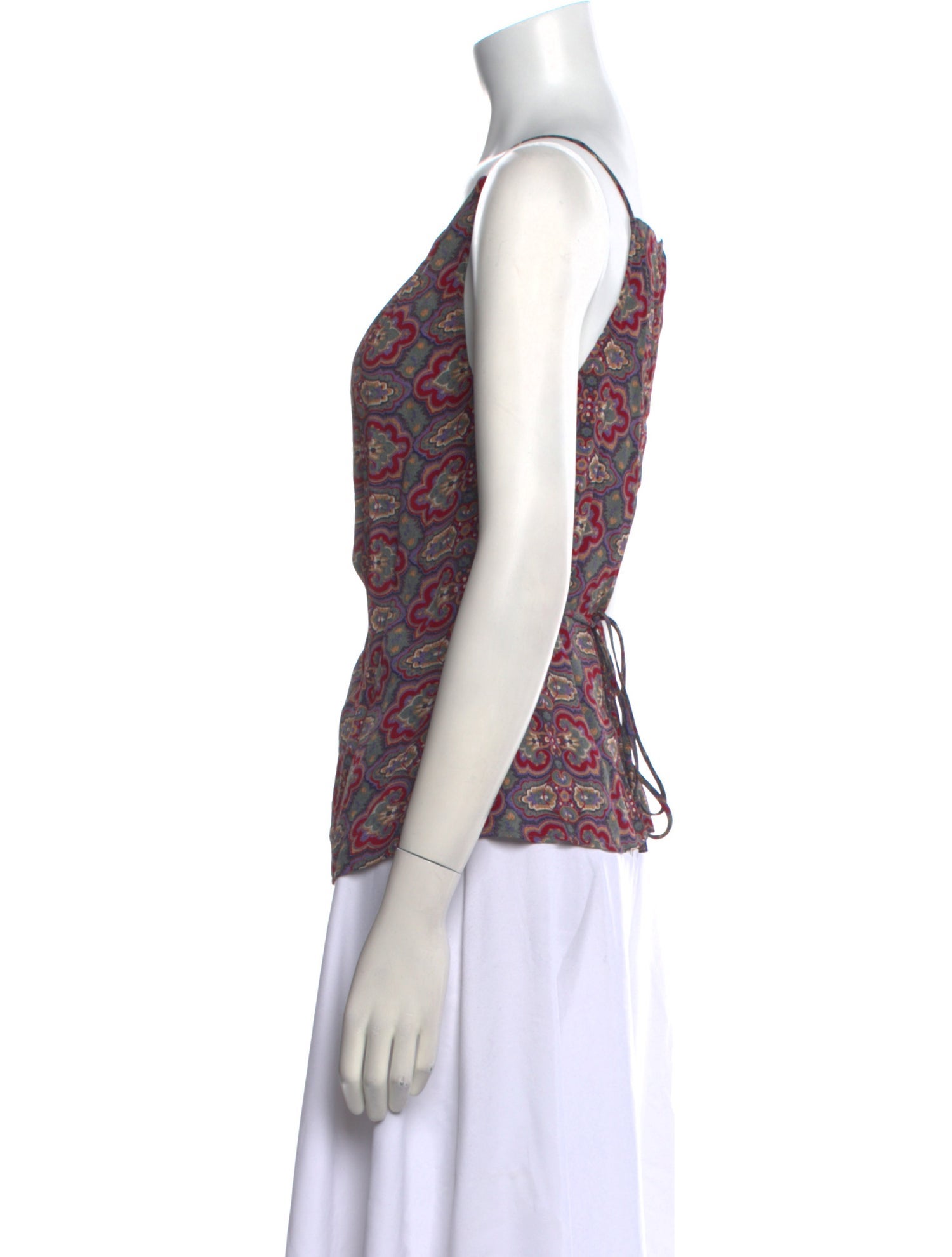 Reformation Paisley Print V-Neck Top