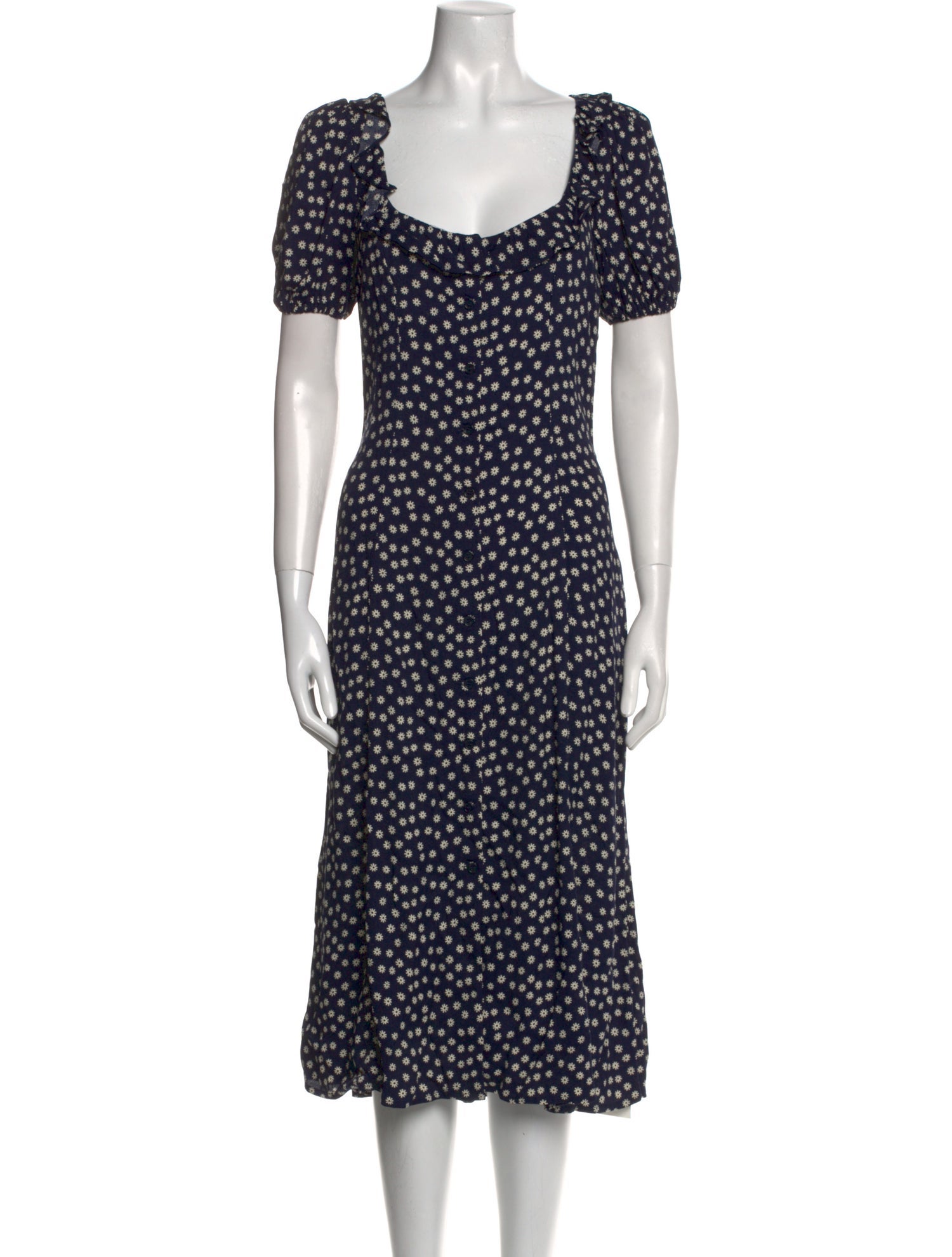 Reformation Floral Print Midi Length Dress