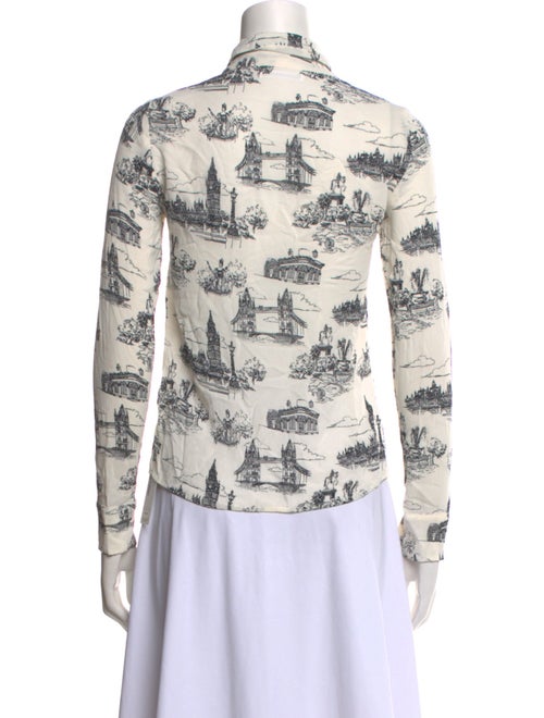 Reformation Printed Long Sleeve Button-Up Top
