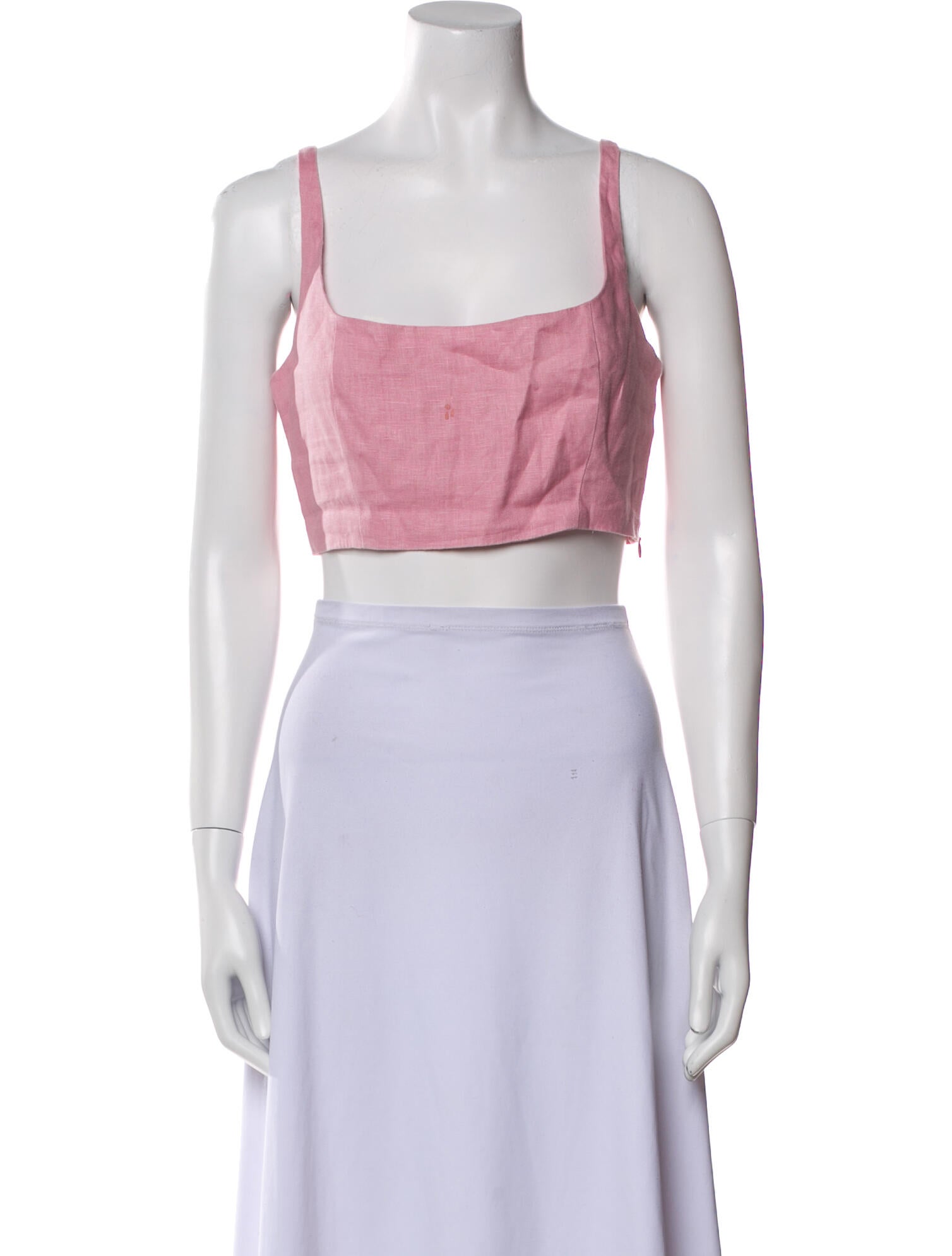 Reformation Linen Square Neckline Crop Top