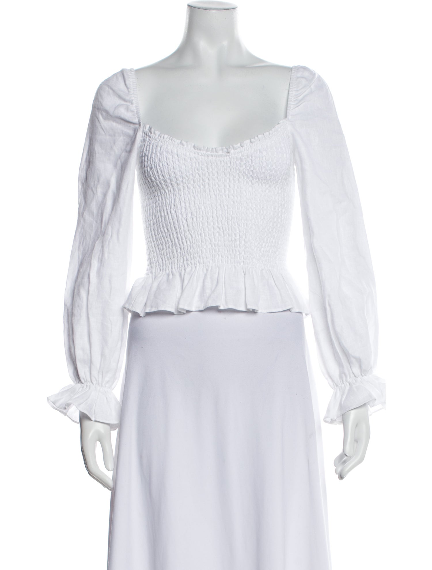 Reformation Linen Square Neckline Crop Top