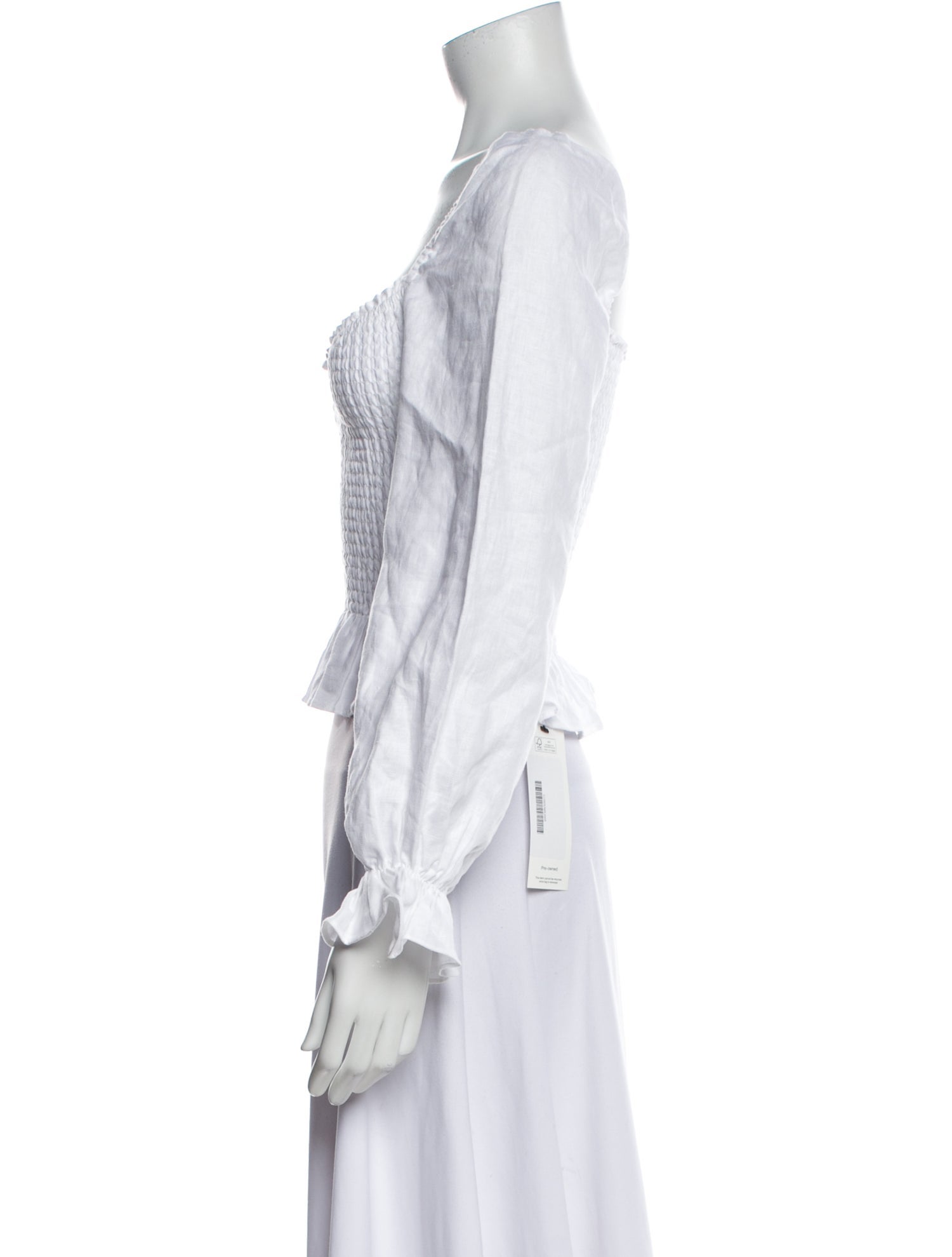 Reformation Linen Square Neckline Crop Top