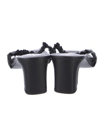 Reformation Leather Ruffle Embellishment Slides