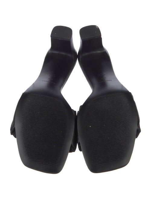 Reformation Leather Ruffle Embellishment Slides