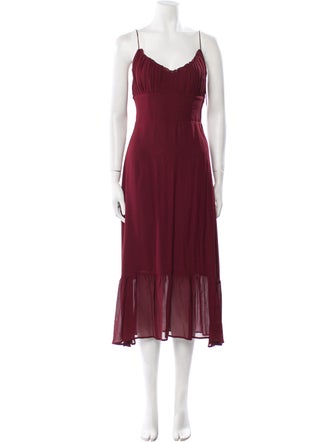 Reformation V-Neck Midi Length Dress