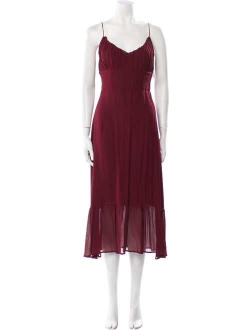 Reformation V-Neck Midi Length Dress