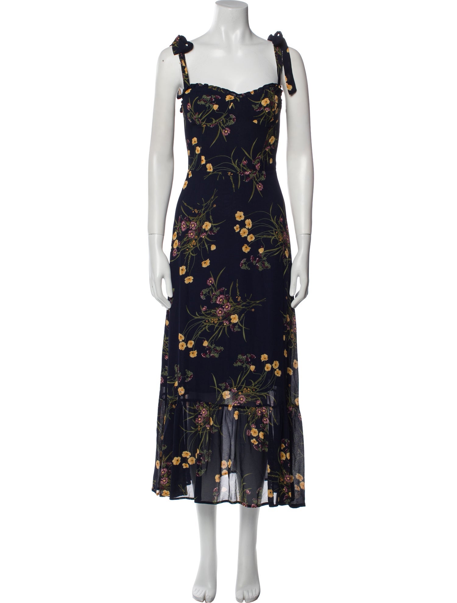 Reformation Floral Print Long Dress