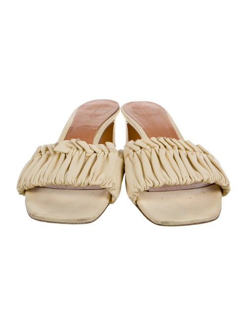 Reformation Leather Ruffle Embellishment Slides