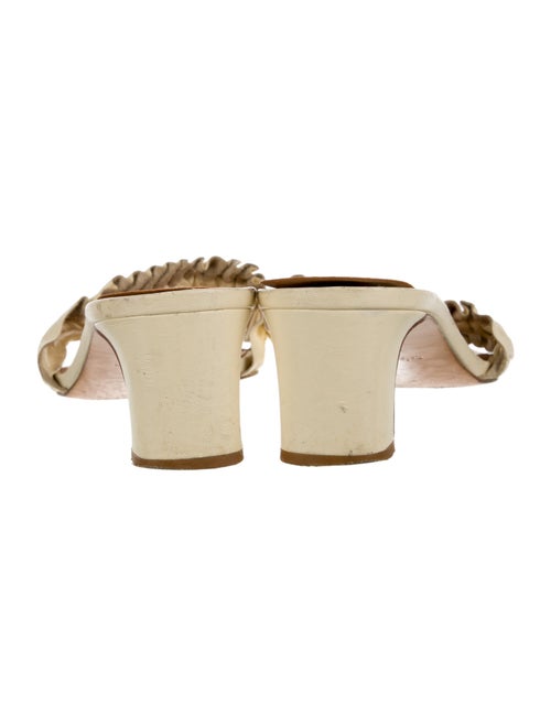 Reformation Leather Ruffle Embellishment Slides