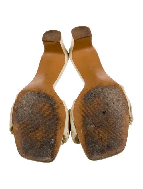 Reformation Leather Ruffle Embellishment Slides