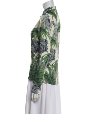 Reformation Floral Print Long Sleeve Button-Up Top