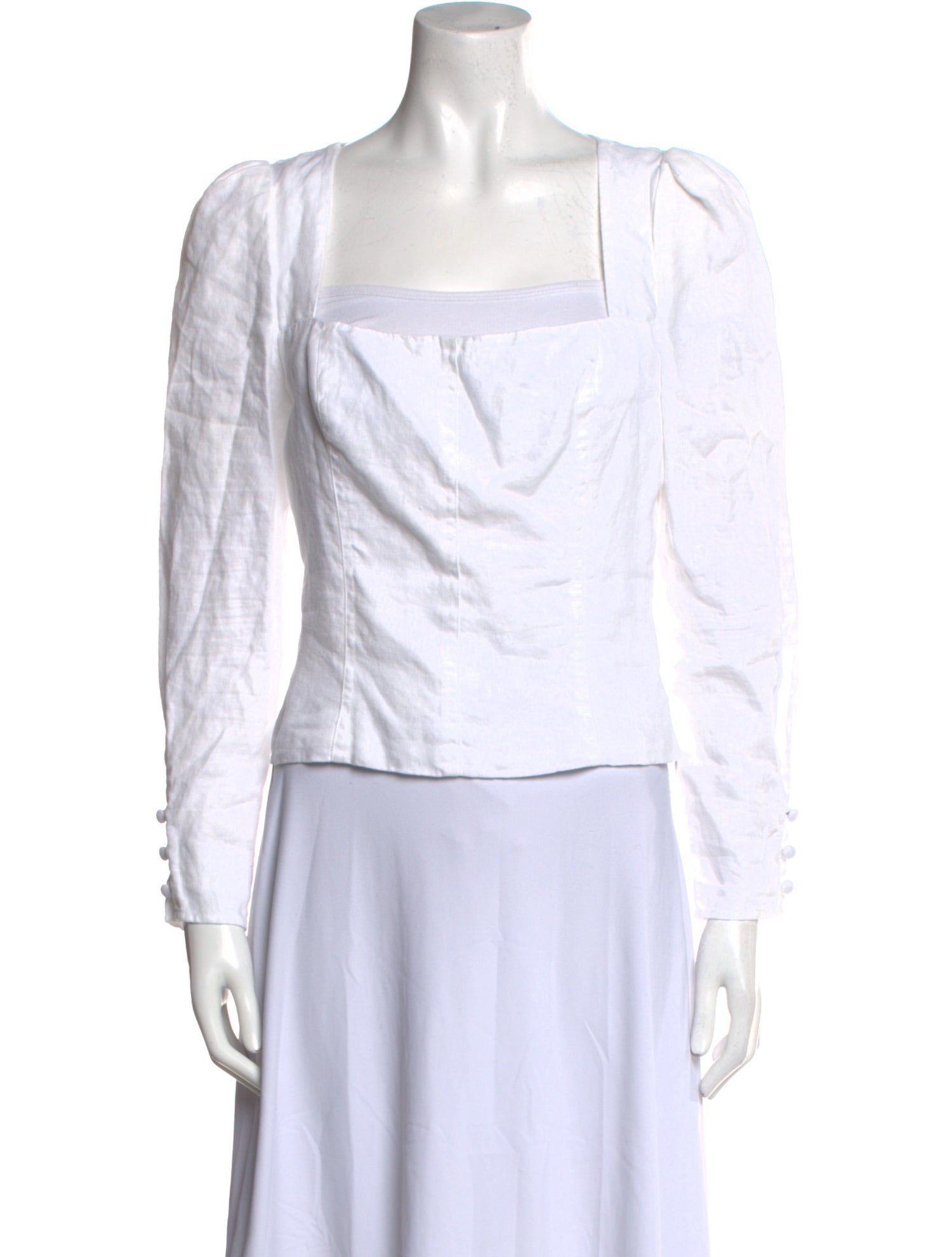 Reformation Linen Square Neckline Top