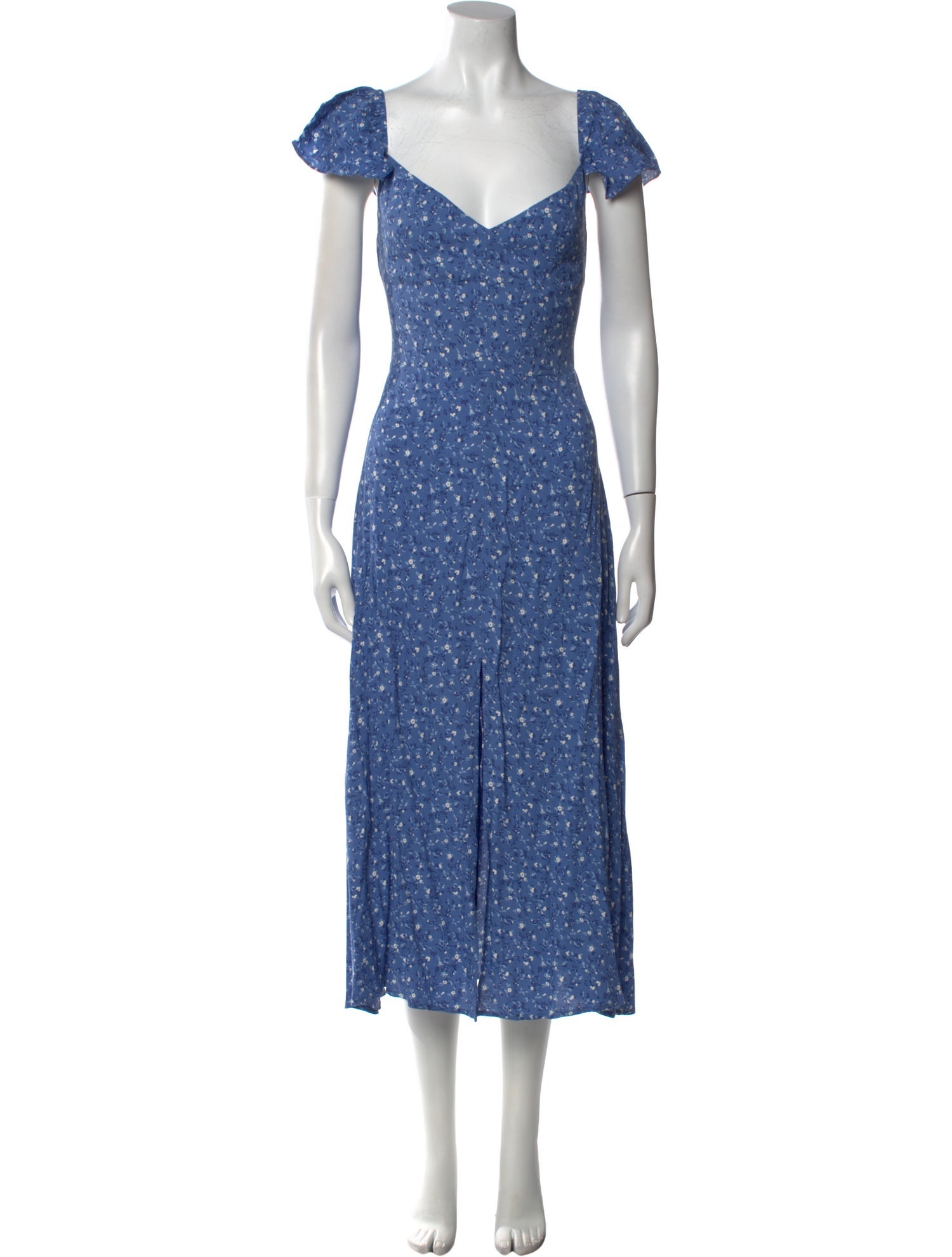 Reformation Floral Print Midi Length Dress