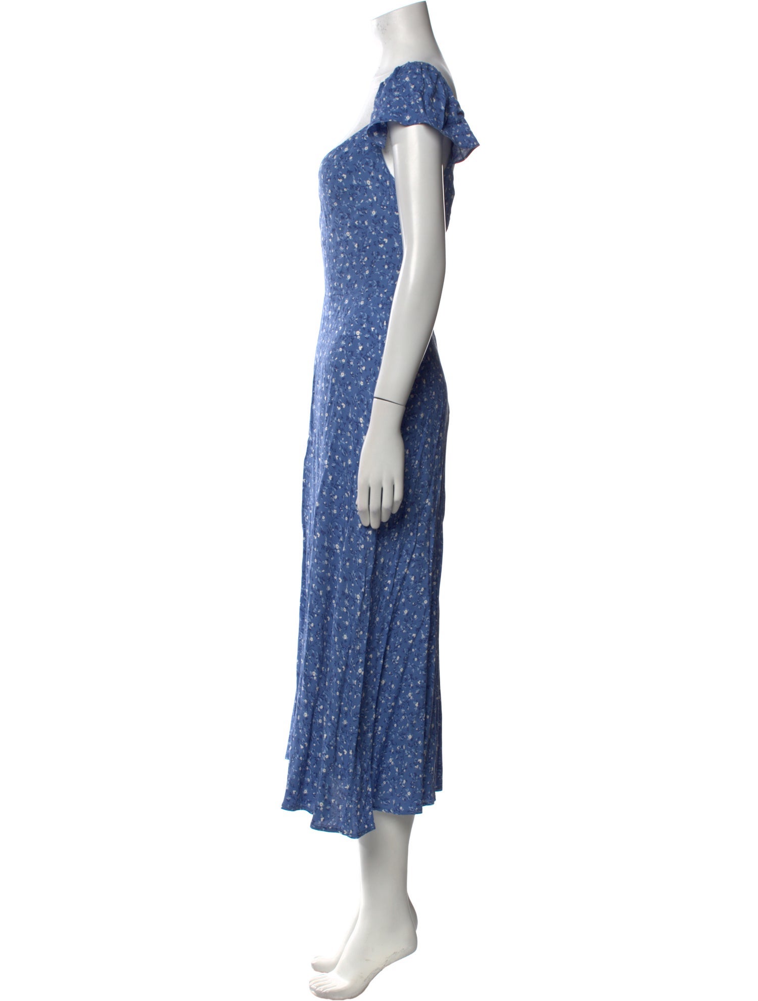 Reformation Floral Print Midi Length Dress