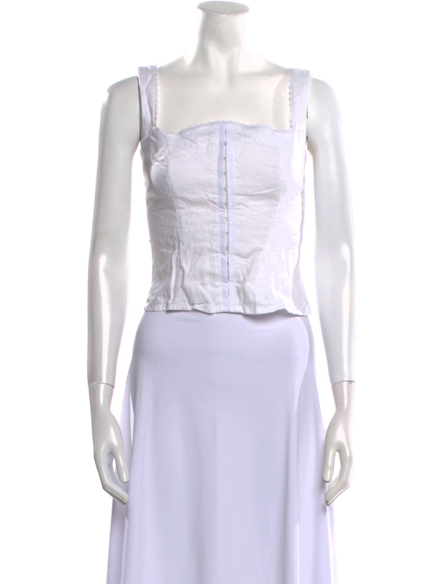Reformation Linen Square Neckline Crop Top