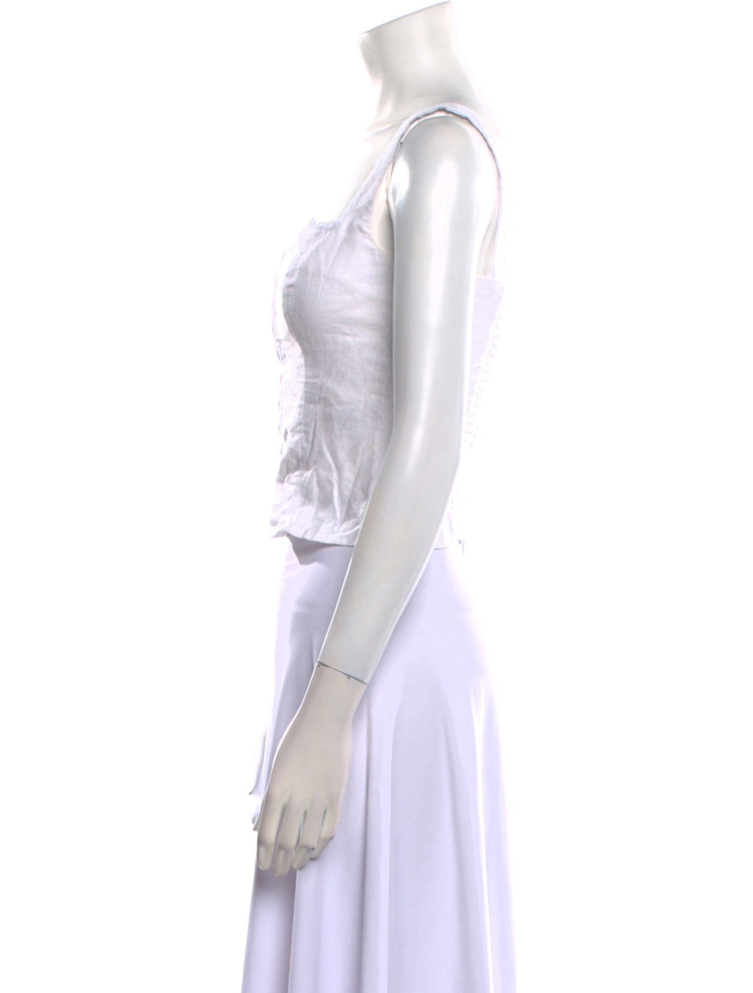 Reformation Linen Square Neckline Crop Top
