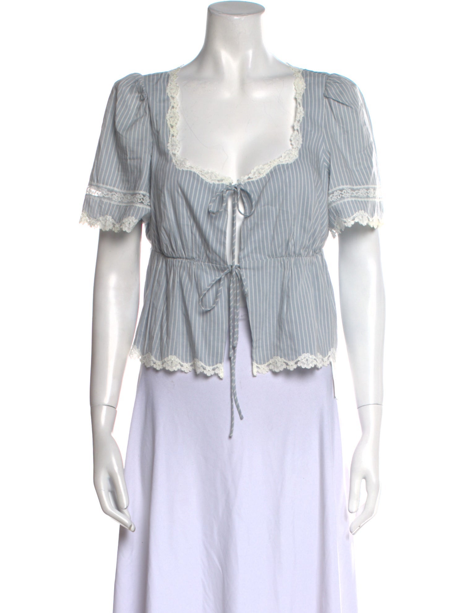 Reformation Square Neckline Short Sleeve Crop Top