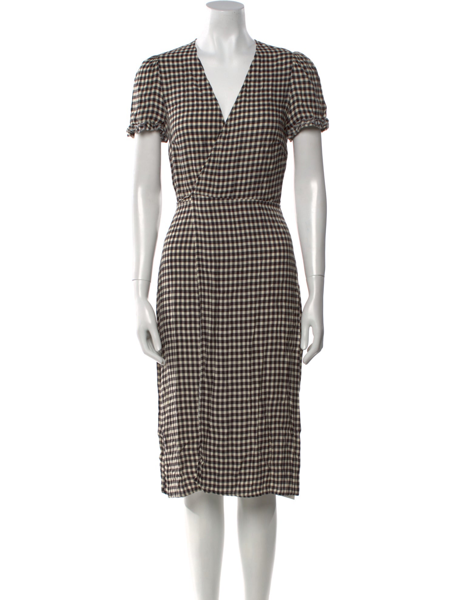 Reformation Plaid Print Midi Length Dress