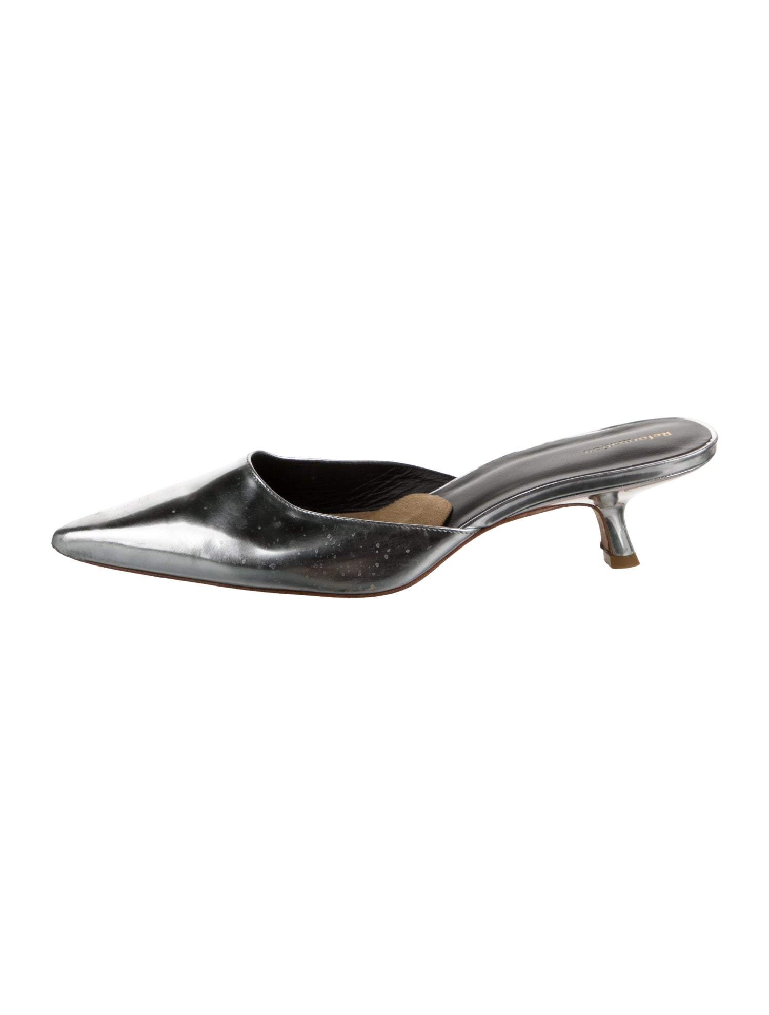 Reformation Patent Leather Cutout Accent Mules