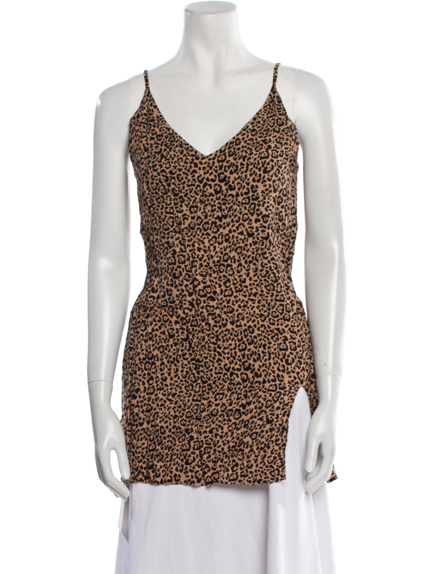 Reformation Animal Print V-Neck Top
