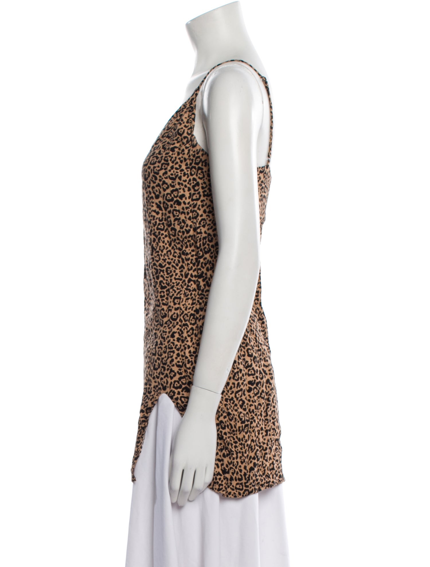 Reformation Animal Print V-Neck Top
