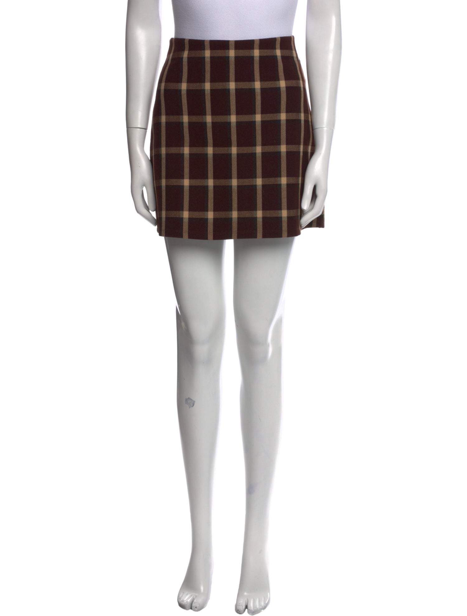 Reformation Plaid Print Mini Skirt