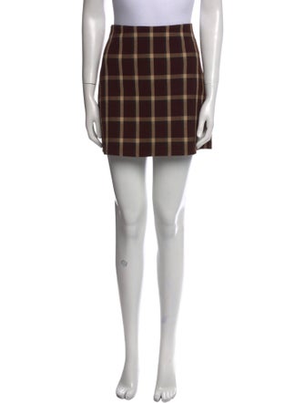 Reformation Plaid Print Mini Skirt