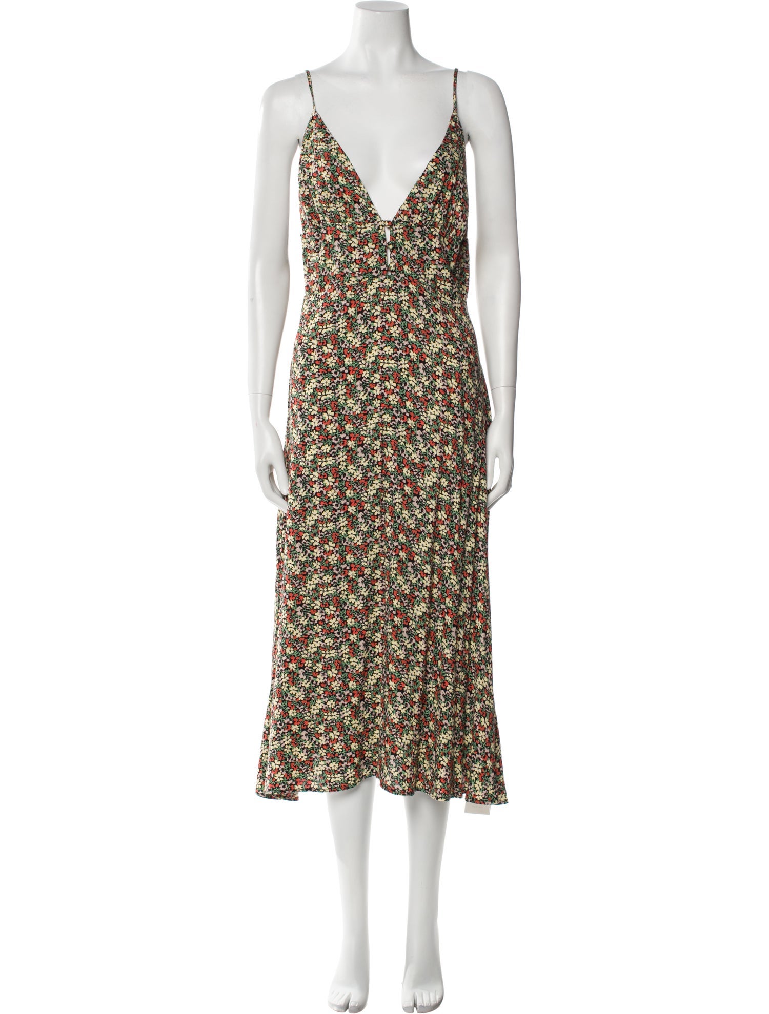 Reformation Floral Print Midi Length Dress w/ Tags
