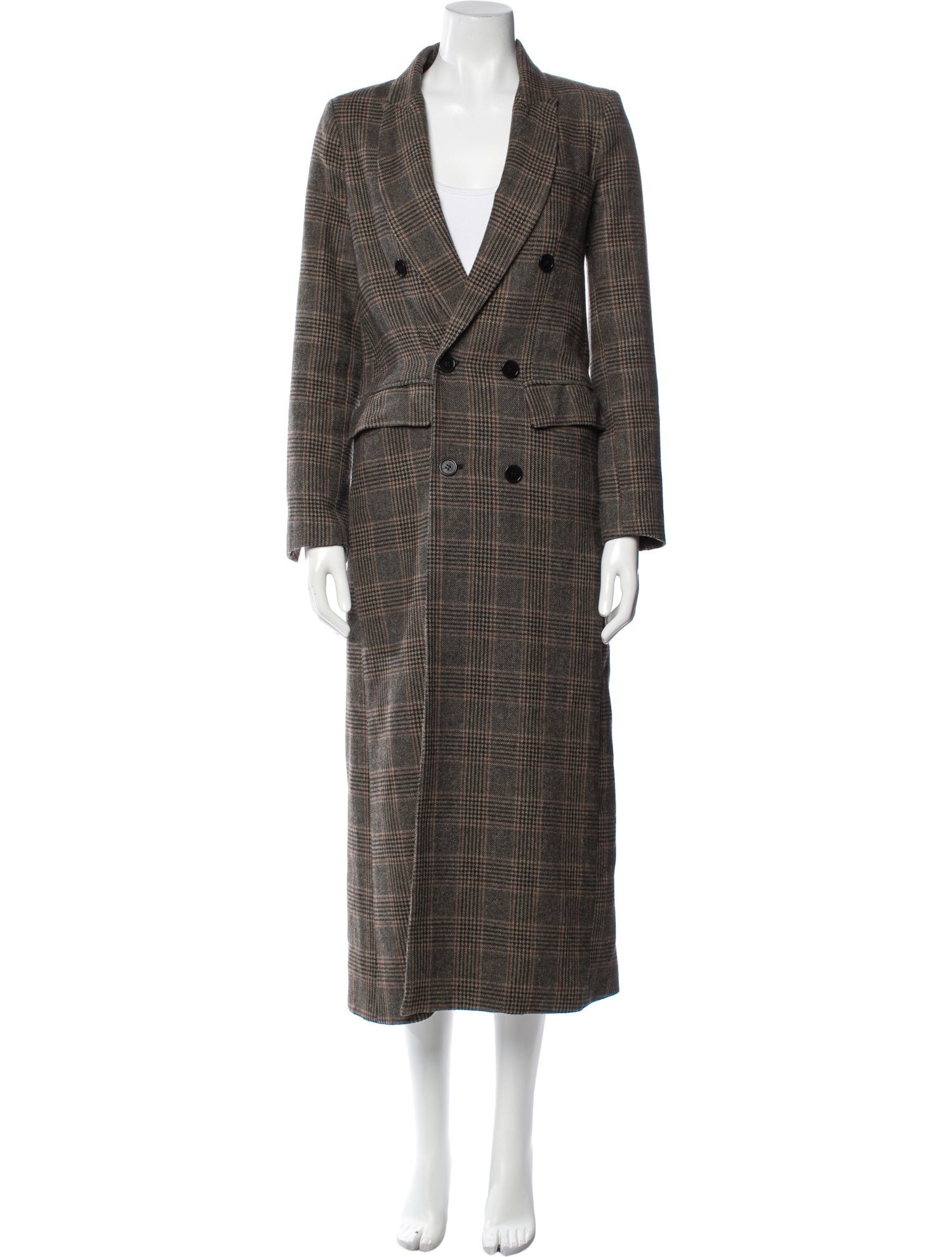 Reformation Plaid Print Trench Coat