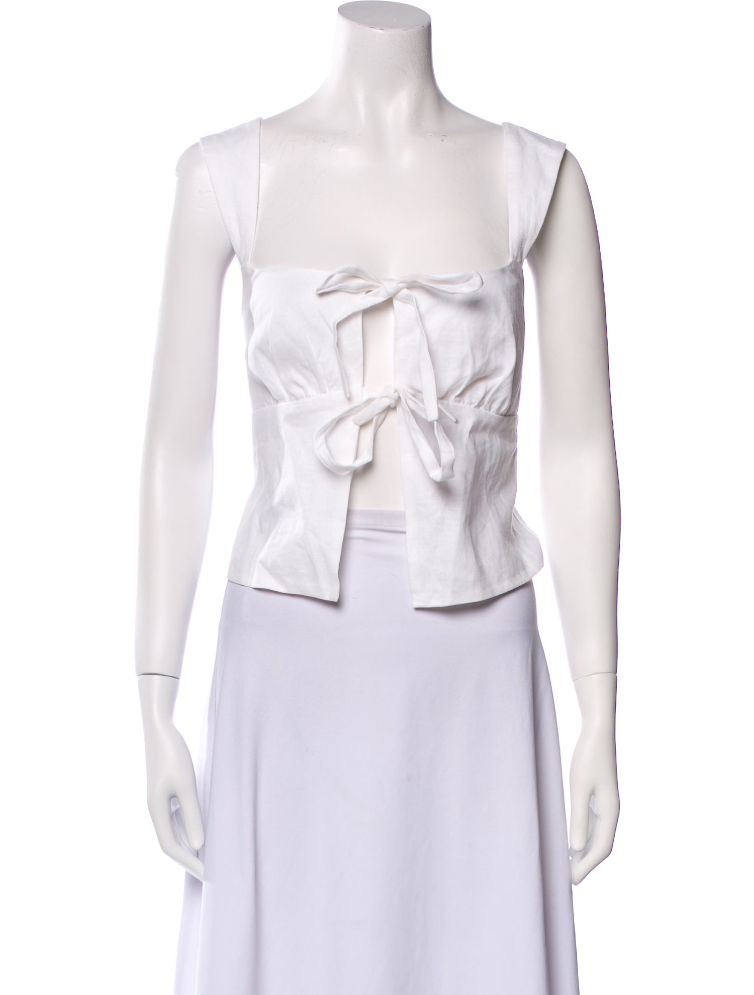 Reformation Linen Square Neckline Crop Top