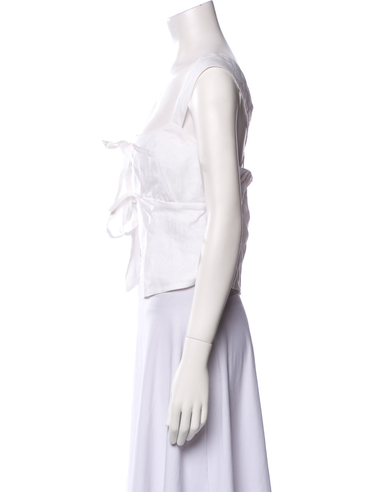 Reformation Linen Square Neckline Crop Top