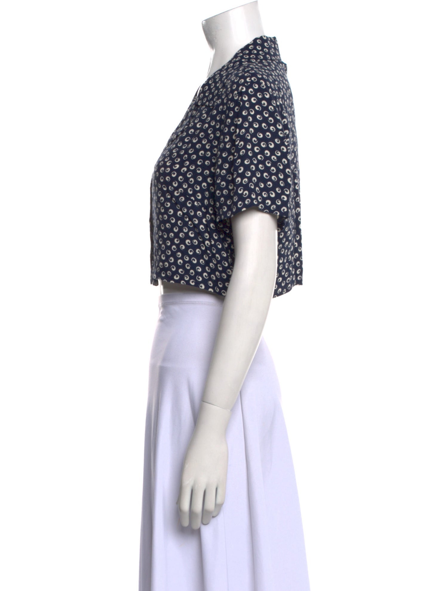 Reformation Printed Short Sleeve Crop Top