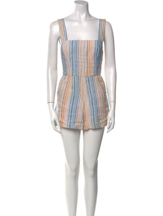 Reformation Linen Striped Romper