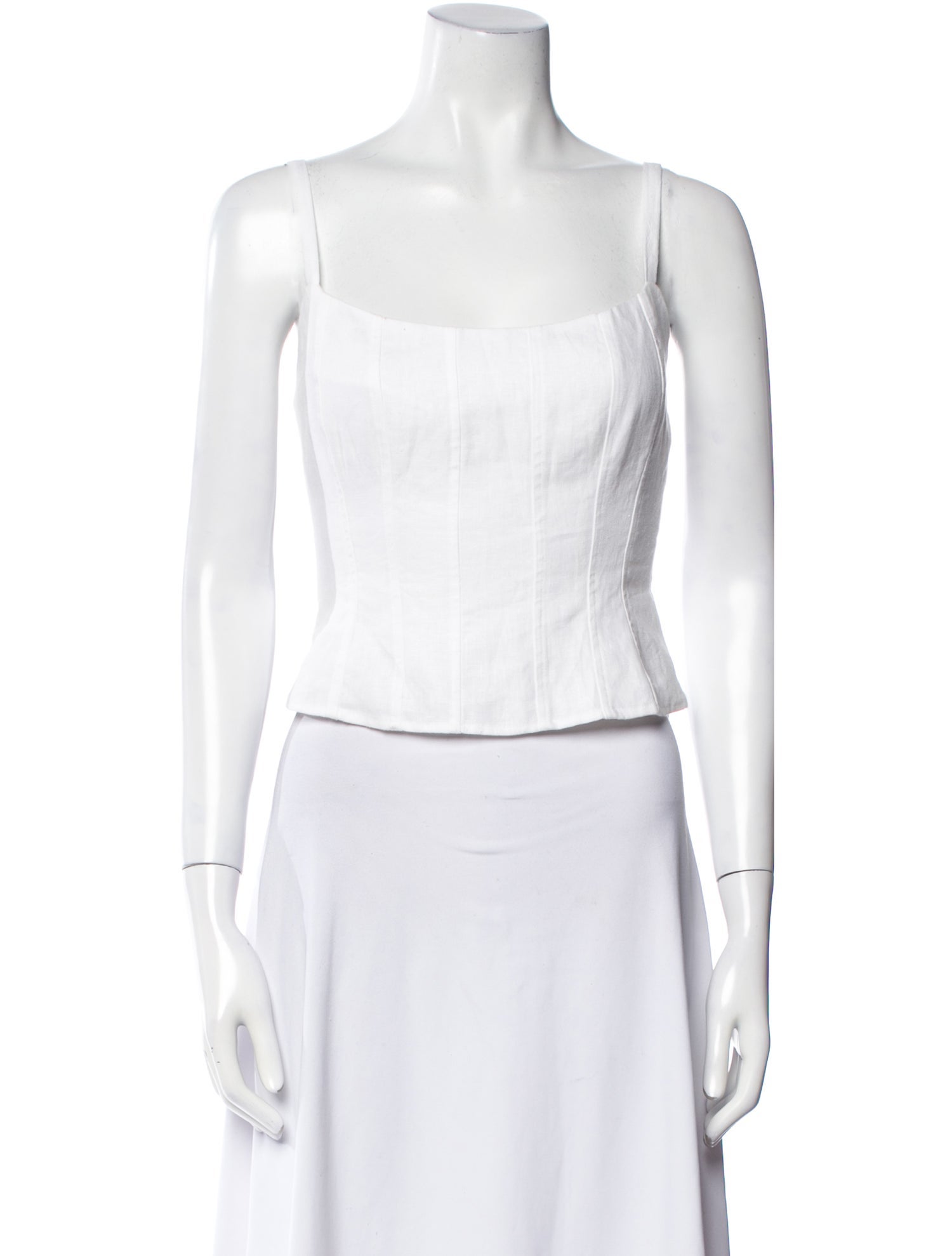 Reformation Linen Square Neckline Crop Top
